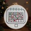 Christmas Advent Calendar Cross Stitch Kit DIY Countdown Embroidery Set with 24 Days Patterns Creative Holiday Gift for Beginners