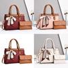 Stylish High-end Pu Leather Womens Tote Bag Set With Spacious Interior And Trendy Colors