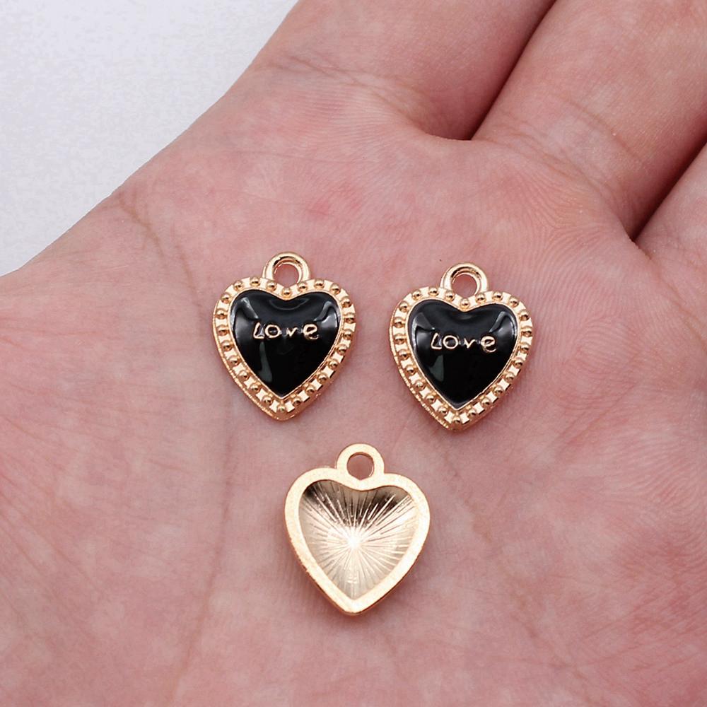 Charms Heart Enamel Pendants Wedding Jewelry Findings QC066
