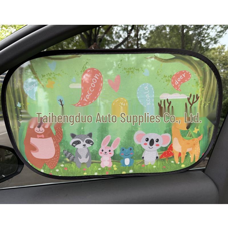 Car Window Sunshade Heat Insulation Visor - Electrostatic Film Sun Blocker and Light Blocking Side Sunshade Cloth.