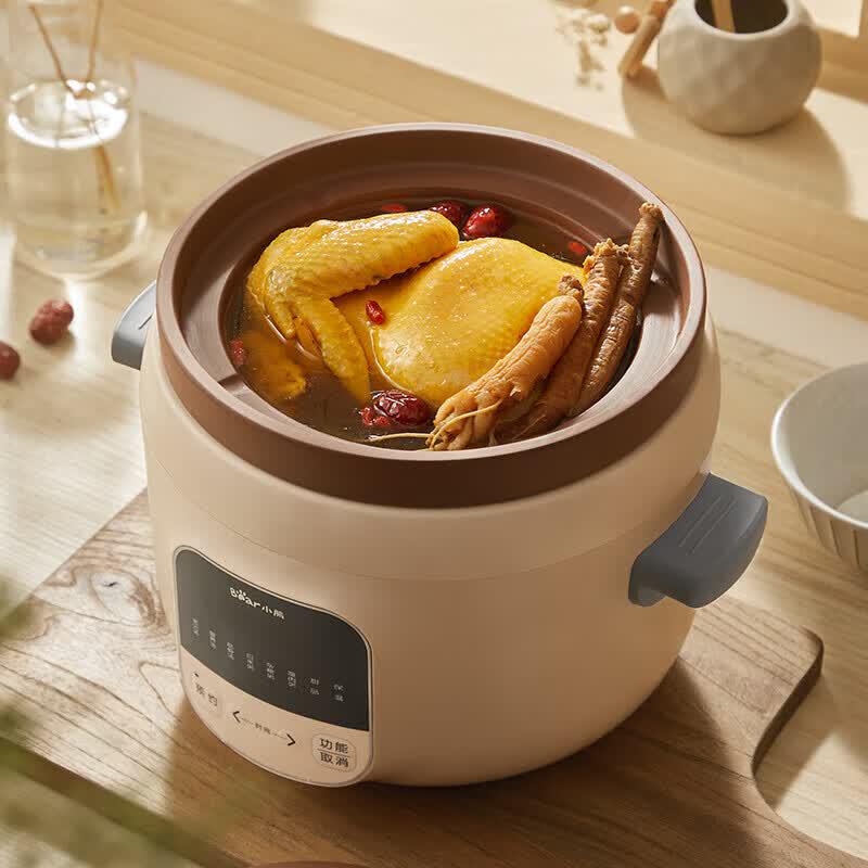 BEAR 3L Electric Purple Clay Stew Pot CN Plug (adapter Included)