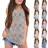 Dziewczęce Dziecięce Letnie Koszulki Bez Rękawów z Okrągłym Dekoltem