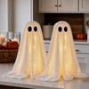 Halloween Indoor Decor 2 Packs Lighted Ghost Ornaments Desktop Table Kitchen Fireplace Holiday Party Layout Decorations