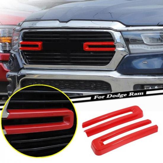Для 2019-2024 Dodge RAM 1500 ABS Красная Внешняя Передняя Решетка Заглушка Накладка 2 шт.