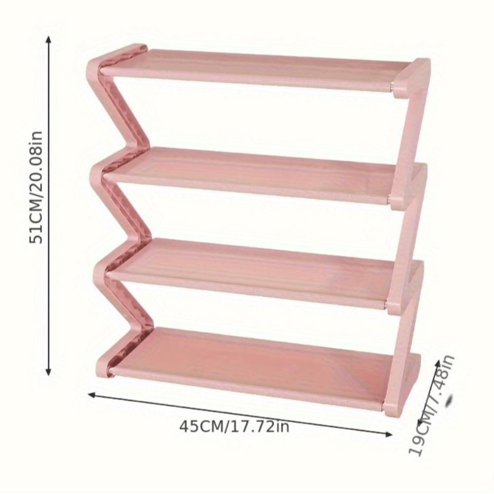 4-stöckige freistehende Schuhregale, freistehendes Z-förmiges Mehrzweck-Lagerregal für verschiedene Raumtypen, stapelbarer bodenmontierter Schuhhalter