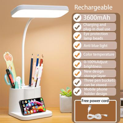 USB Aufladbare Tisch Lampe Lernen Schlafsaal Augenschutz Touch Dimmen Lernen Nacht Licht Für LED Nacht Lesen Buch Lampe