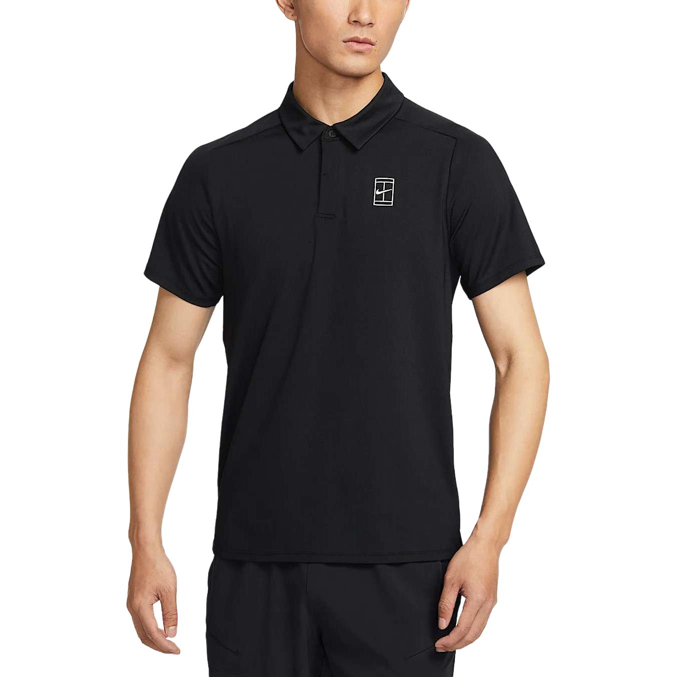 

Nike Court Advantage Dri-Fit Реглан Рукав Лого Быстросохнущий Дышащий Теннисное Поло Приталенный Крой Футболка с Коротким Рукавом Мужской Топ Черный Белый FZ6908010 M
