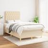 3142566 vidaXL Divan Bed with Mattress Cream 120x200 Cm Fabric