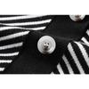 Striped Knitted Cardigan Women's Loose Sweater Single Breasted Buckle Casual Long Sleeved Jacket Warm Comfortable Commuter Tops Autumn and Winter