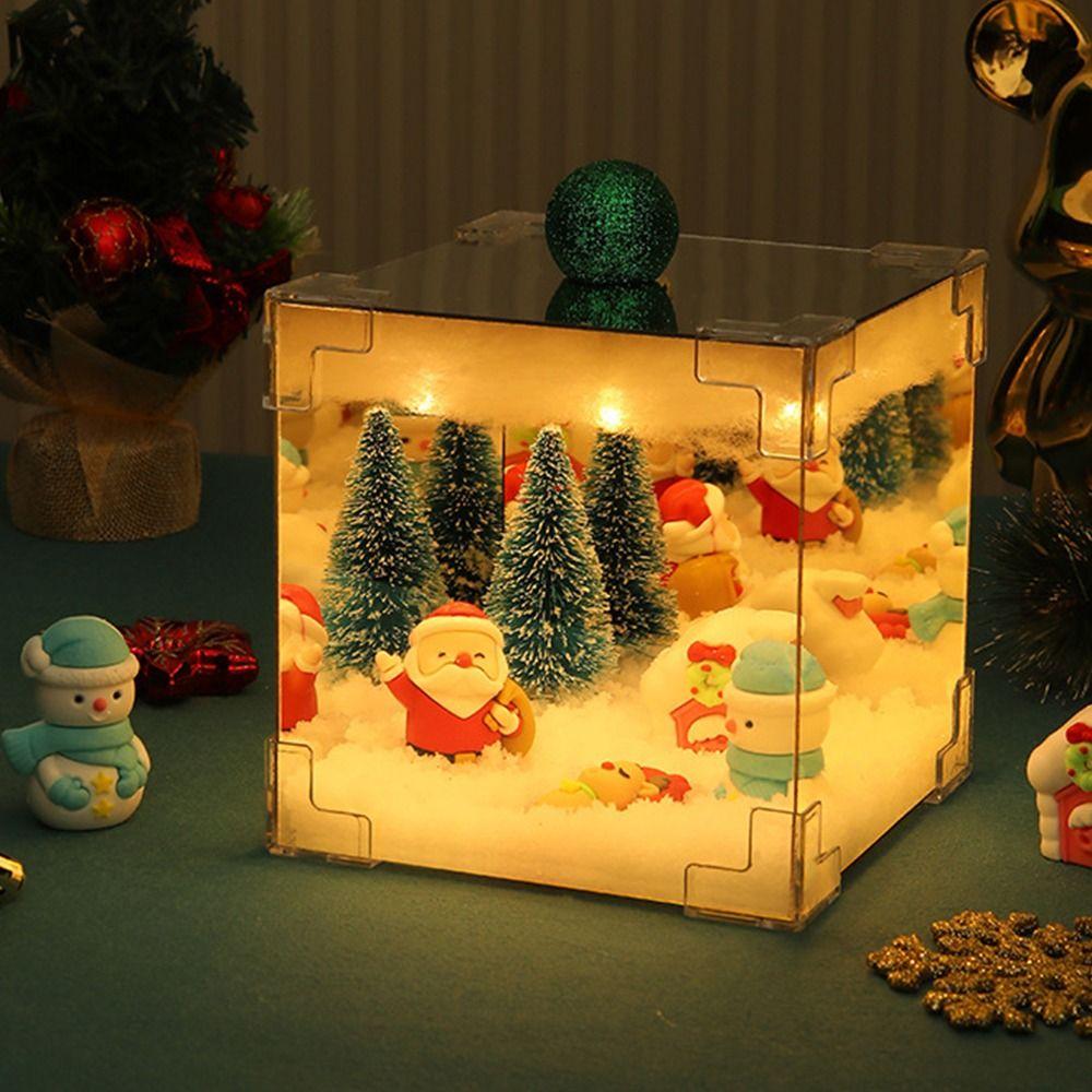 USB Christmas Night Light DIY Christmas Glowing Ornament Cube Night Light  Christmas Decoration