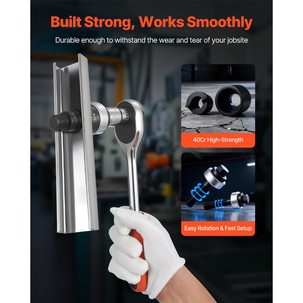 SucceBuy Knockout Punch Set 1/2 to 2 in SLUG-Buster Ratchet Knockout Set for Aluminum Mild steel Fiberglass Plastics 6 Die Sizes