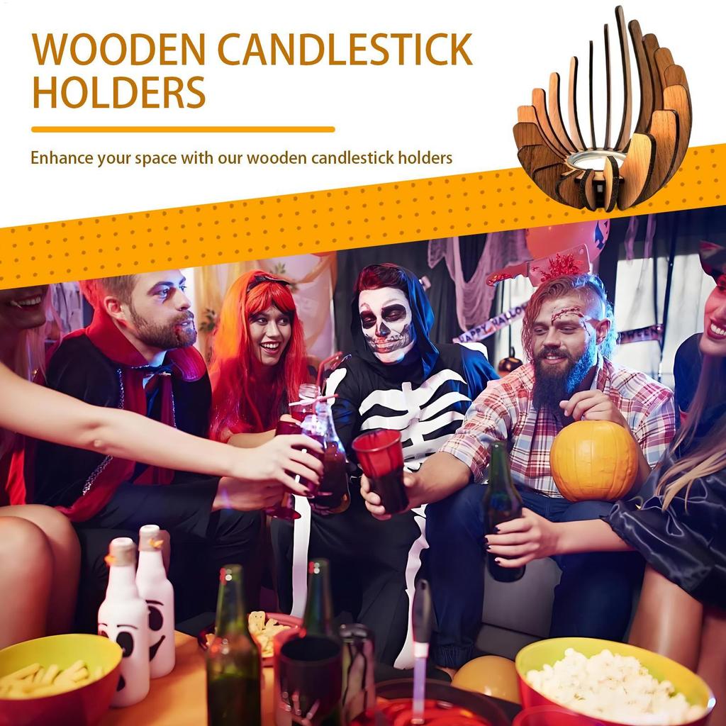12x15cm Wooden Candlestick Holders Creative Candlestick Tea Light Holders Aromatherapy Candle Centerpieces Home Table Decoration
