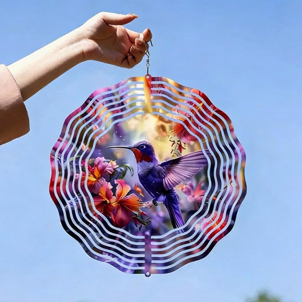 10 Stile 3D Dynamischer Rotierender Windspiel Metall 10cm Regenbogen Tunnel-Stil Windrad Bunter Libellen