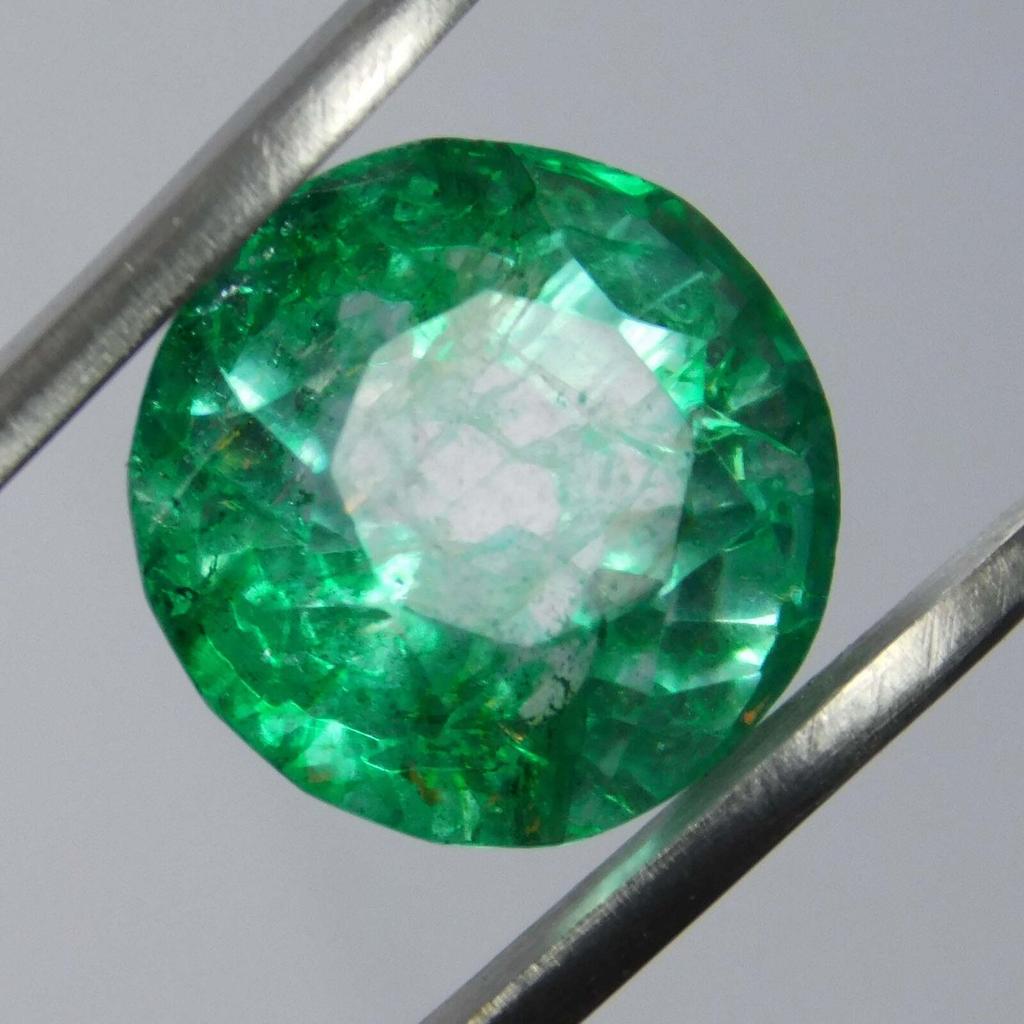 7.50 Ct Top Rich Green Natural Emerald Round Cut Loose Gemstone
