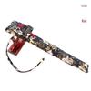 Ancient Style Cotton-Linen Folding Fan Bag with Buckle, Hot Stamped Brocade, and Protective Pendant.