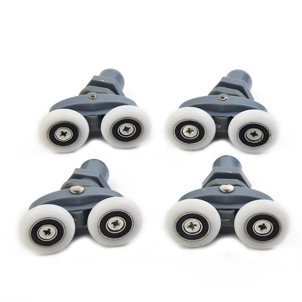 4x Twin Bathroom Shower Door Rollers Sliders Noise Free and Low Noise Sliding