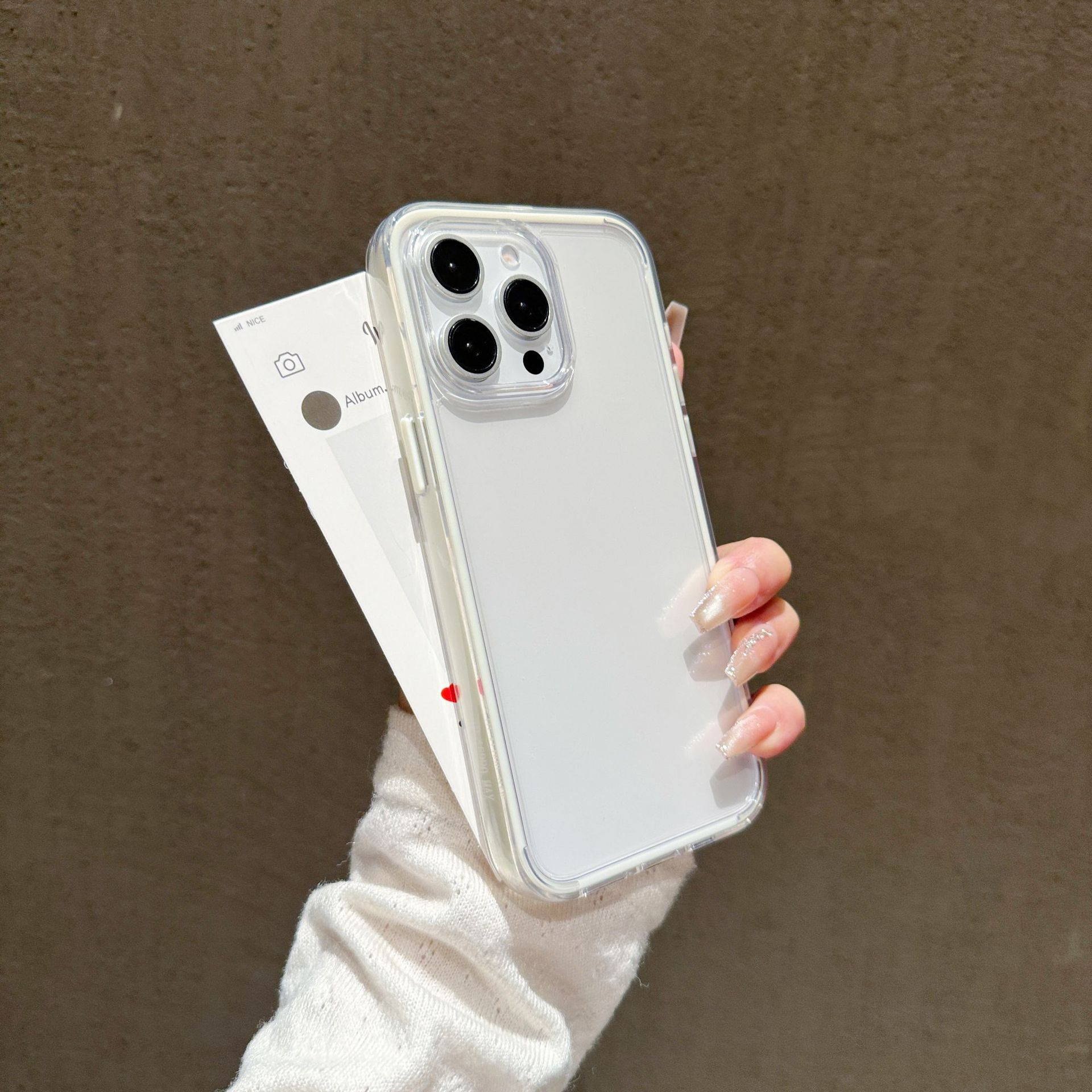 

Case For IPhone 17 Pro Transparent Acrylic Anti-Drop Three-In-One , For 15 Protective Cover iPhone17 Pro Max светло-желтого