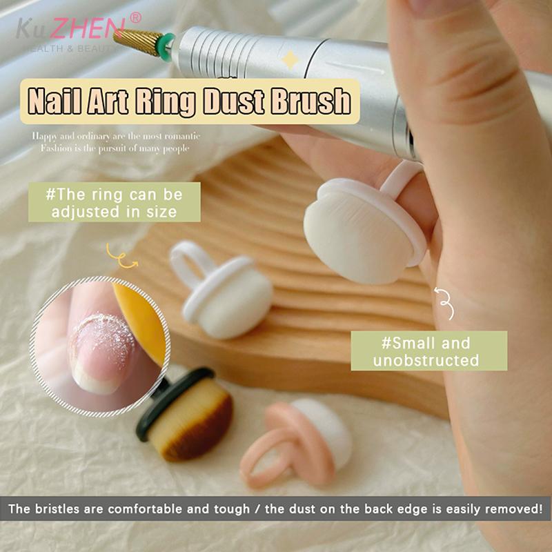 5/10Pcs Mini Ring Nail Brushes Dust Brush Cleaner Manicure Professional Delicate Soft Brush Manicure Art Gel Polish Removal Tool