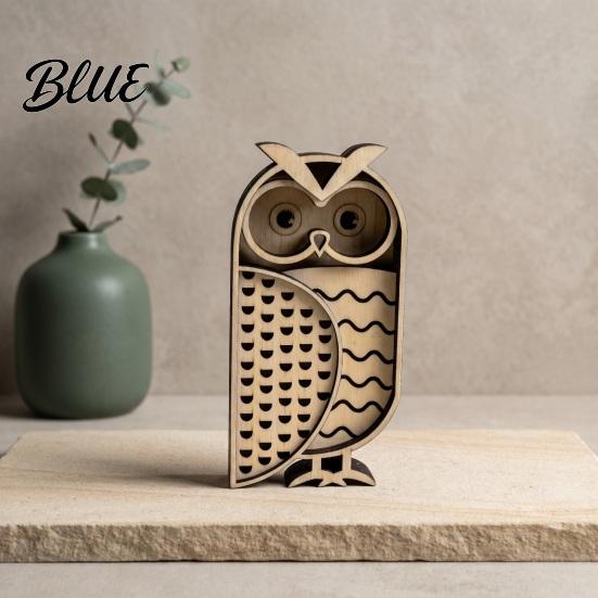 Artistic Owl Ornaments for Entrance Multi Layer Wooden Figurine, 3D Layered Crafts, Creative Wood Housewarming Gifts Friends Carving Animal