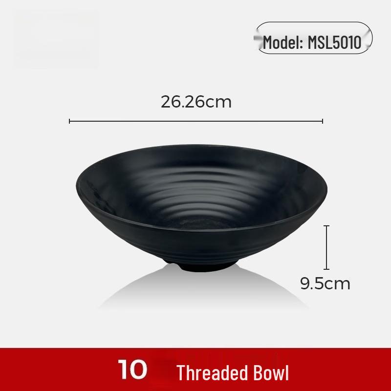 WHE 10-inch Melamine Threaded Noodle Bowl