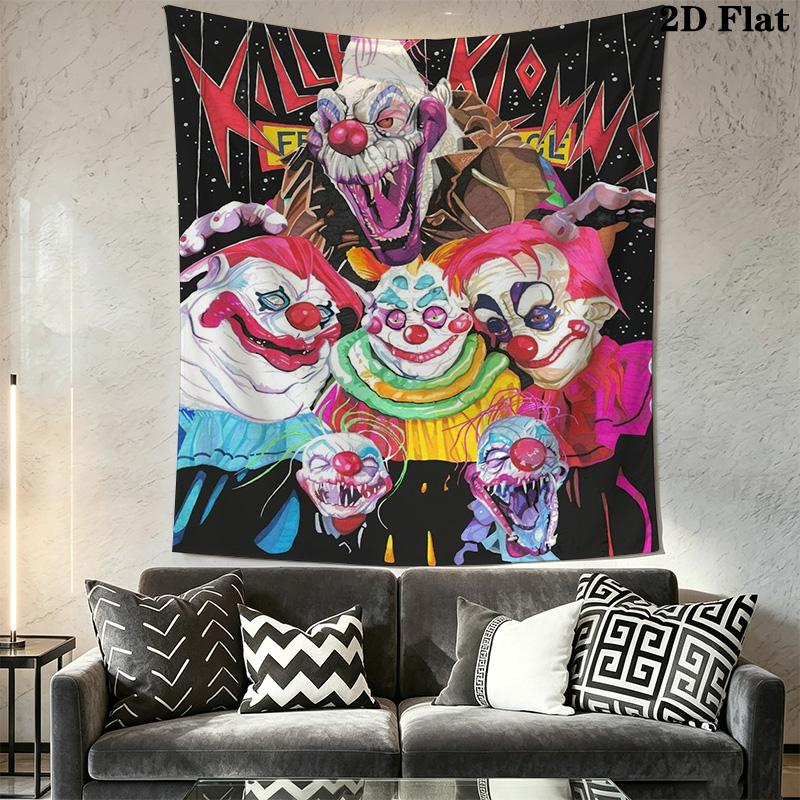 Killer Klowns from Outer Space Pattern Home Decor Tapestry, Wall Hanging, Decorative RV Wall Cloth.SGT0917530