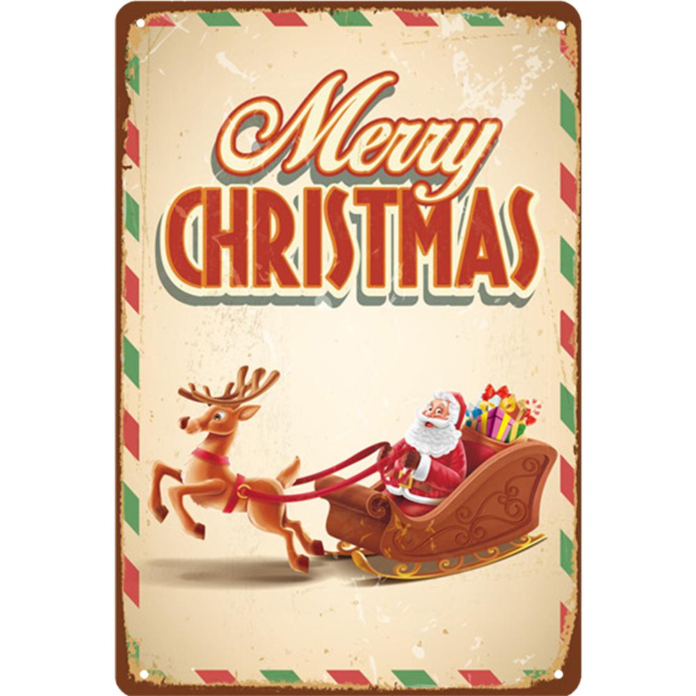 

Металлическая жестяная вывеска с Рождеством, металлическая табличка с изображением лося, Санта-Клауса, железная живопись, украшение для домашнего бара, кафе, паба, настенные художественные тарелки 20x30cm