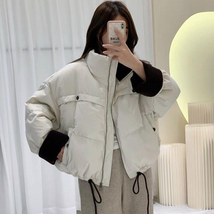 Stand Collar Short Down Jacket for Women Winter New Thickened Loose Cotton Jacket for Small People