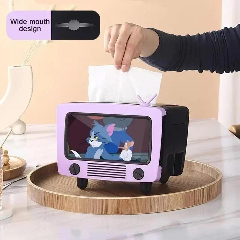 TV Peçetelik Işık Lüks Plastik Oturma Odası Sehpa Çok Fonksiyonlu Saklama Kutusu Ev Banyo Tuvalet Masaüstü Peçetelik
