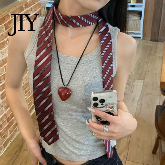 Adjustable Striped Belt Unisex Tie, Print Necktie, Retro Style Length Versatile Casual Accessory Dress Fashionable for Wear