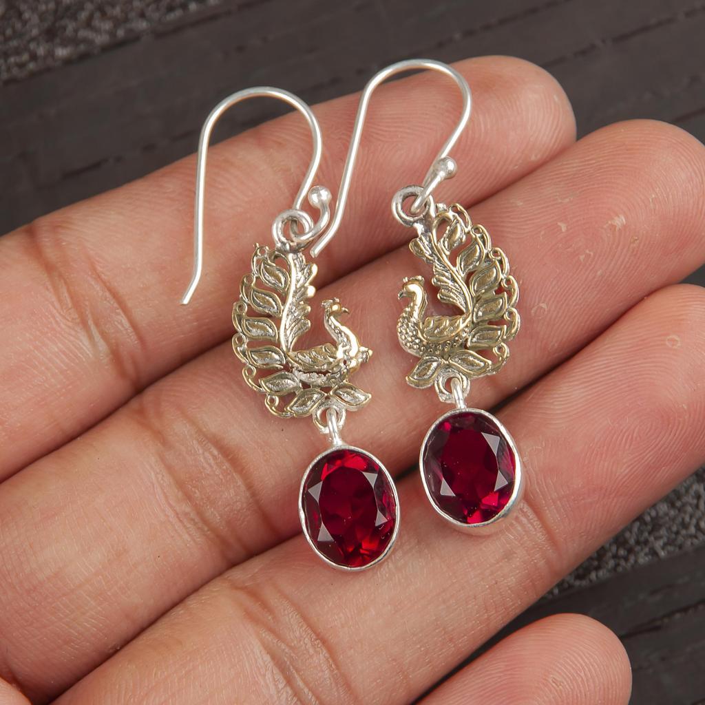 Pink Rubellite Gemstone Jewelry, 925 Sterling Silver Earring, Handmade Charming Earring, Bohemian Rubellite Earring For Grandma Gift