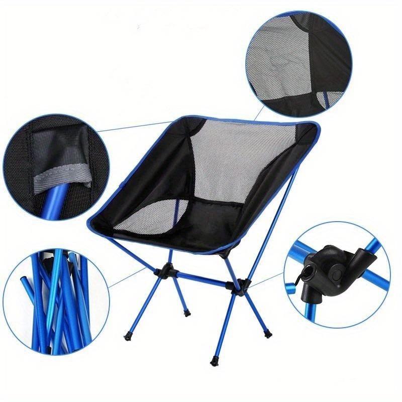 Silla de Camping Portátil Ultraligera,, Silla de Playa Plegable Silla de Comedor para Patio con Bolsa de Transporte para Senderismo al Aire Libre Pesca Patio Trasero Picnic Viajes