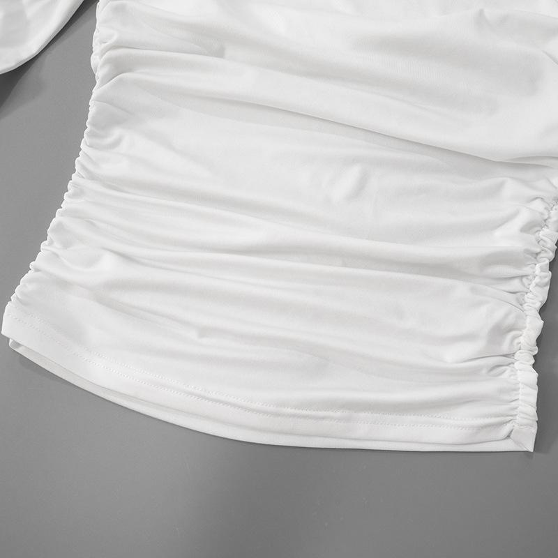 YYFS Women's Fashion Casual Spring Fall Solid Color Print Long Sleeve Oblique Collar Blouses & Shirts