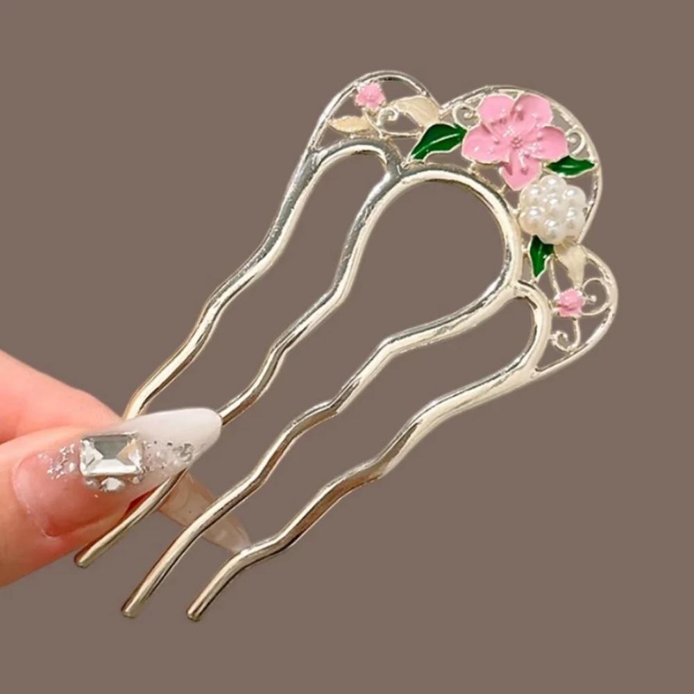 Luxury Crystal U-shaped Hair Combs For Bridal Women Hairstye Metal Hair Stick Bun Updo Bride Hairpins Wedding Hair Accessories