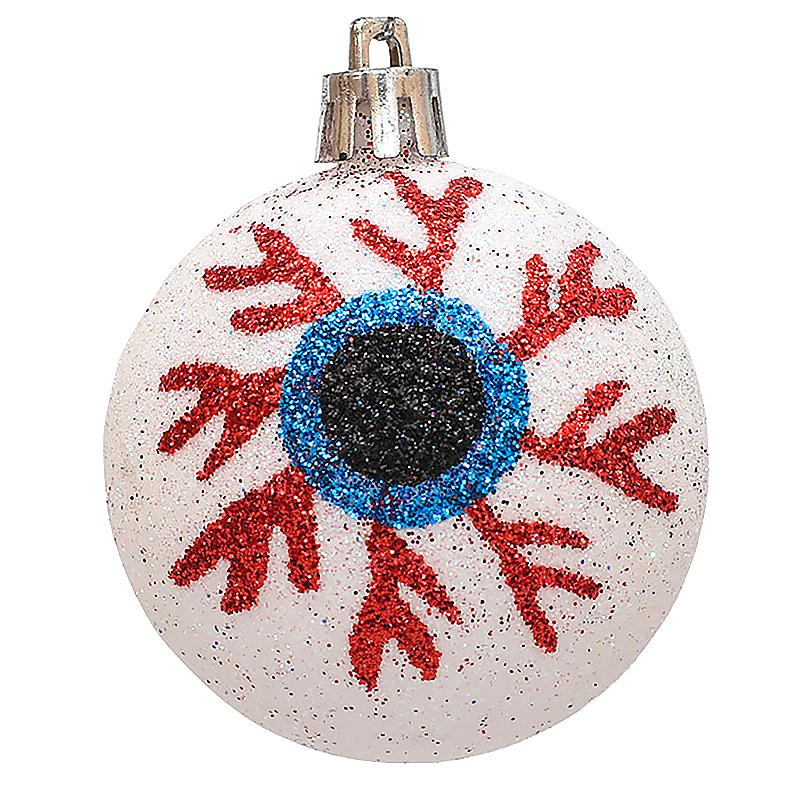 6PC/Box Halloween Tree Hanging Decor Home Plastic Halloween Ball Ornaments Terrible Atmosphere Hanging Balls Party Decorations