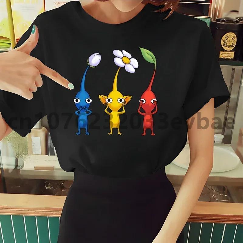 

Pikmin Print Funny Graphic T Shirts Women Summer Harajuku Women Streetwear Camisa Casual O Collar Custom Shirt S