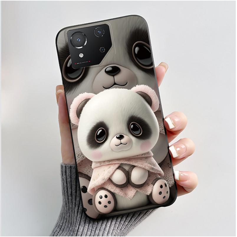 Custodia per Asus ROG Phone 8 Custodia per Telefono ROG 8 Pro Lusso Carino Coniglio Amore Divertente Nero Morbido TPU Silicone Cover Posteriore Protettiva