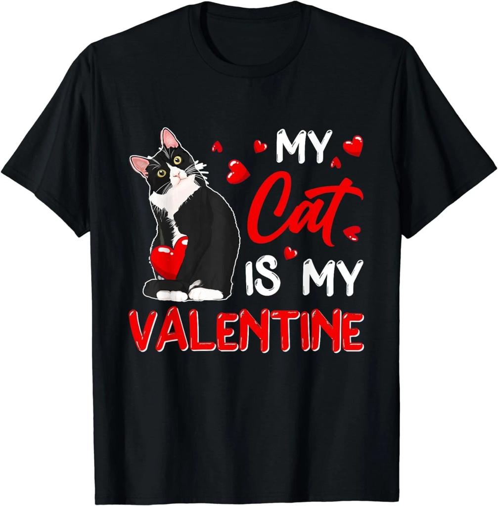 My Cat Is My Valentine Cute Valentine's Day Cat Dad Cat Mom Gift Unisex T-Shirt