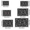 Gothic Coffin Rose Bat Area Rug Vintage Blood Floral Print Non‑Slip Large Floor Mat for Halloween Spooky Living Room Home Decor