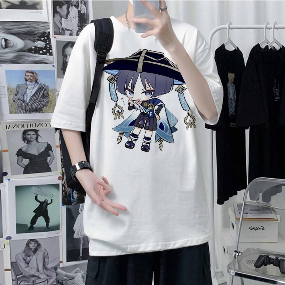 Genshin Impact Anime Kunikuzushi Print T Shirt Unisex Vintage Short Sleeve Harajuku Graphic Scaramouche Unisex Tshirt Unisex Unisex