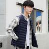Men's Lightweight Collarless Down Vest for Autumn/Winter - Plus Size, V-Neck, Shoulder Cape.