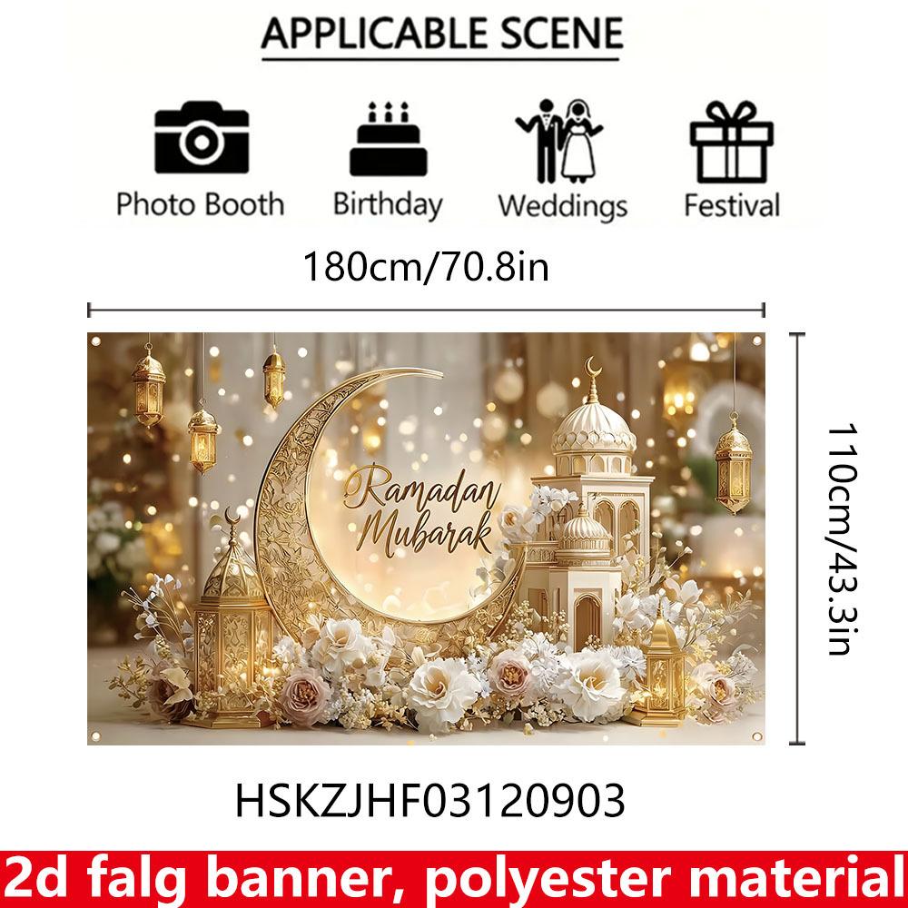 1Pcs Banner 1pc Eid Banner Made Decoration Background Winter Backdrop Decorations For Photo Studio Photo Booth Christmas Party