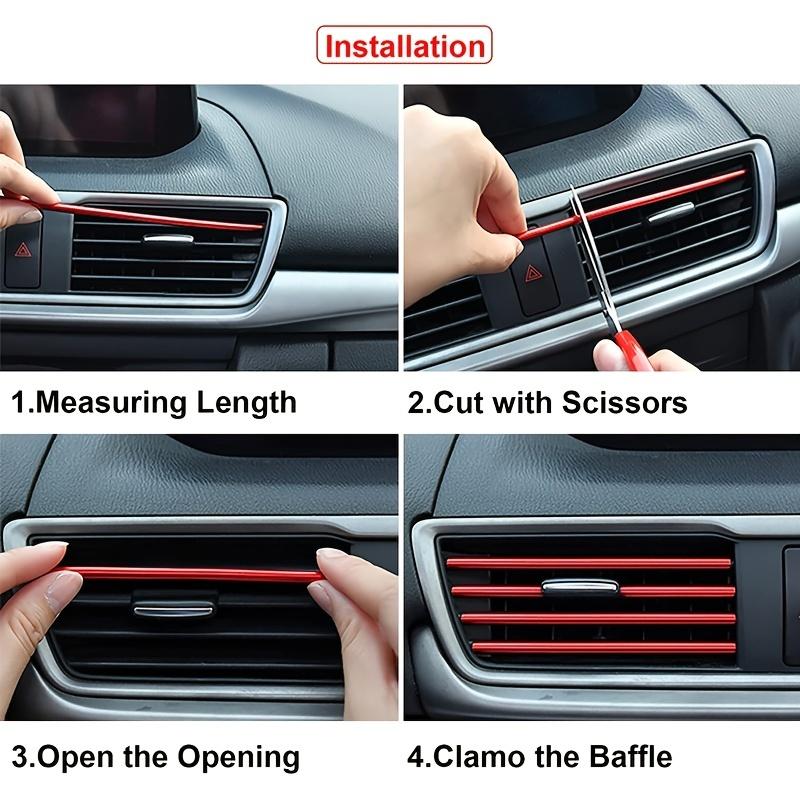10 pieces of 7.87-inch automotive air conditioner vent decorative strips U-shaped decorative strips