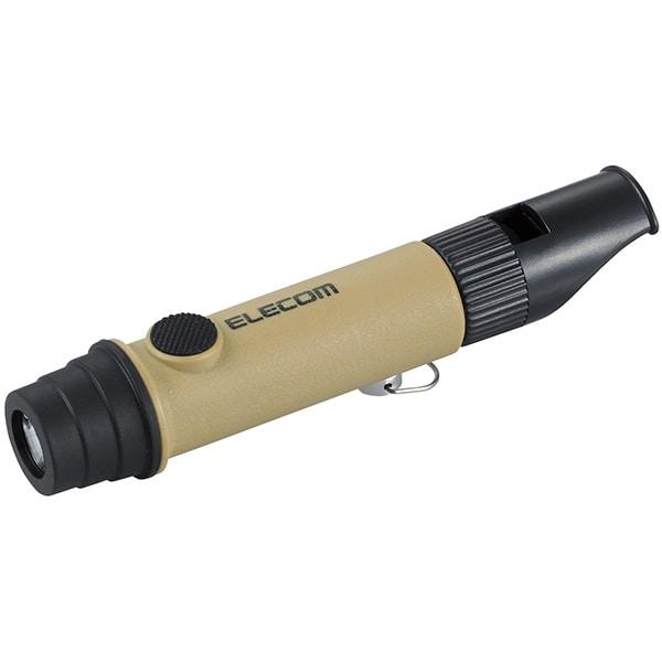Elecom De Kd03be [flashLight Led Light Lantern Disaster Relief Whistle Small Battery Operated Waterproof Dustproof Ip44 Beige]