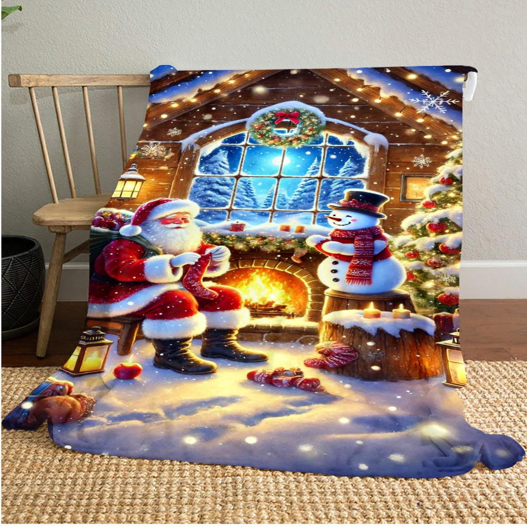 Christmas Plush Blanket Soft Comfortable All Seasons Perfect Sofa Office Naps Outdoor Travel Makes Great Gift
