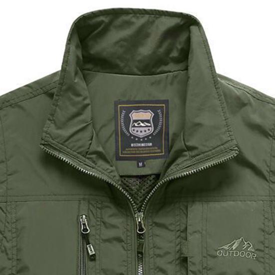 Summer Fishing Vest Multiple Pockets Solid Color Mesh Breathable Quick Dry Vest for Outdoor