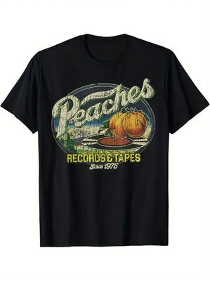 Peaches Records & Tapes 1975 T-shirt Mjuk och Andningsbar för Alla Årstider Och en G