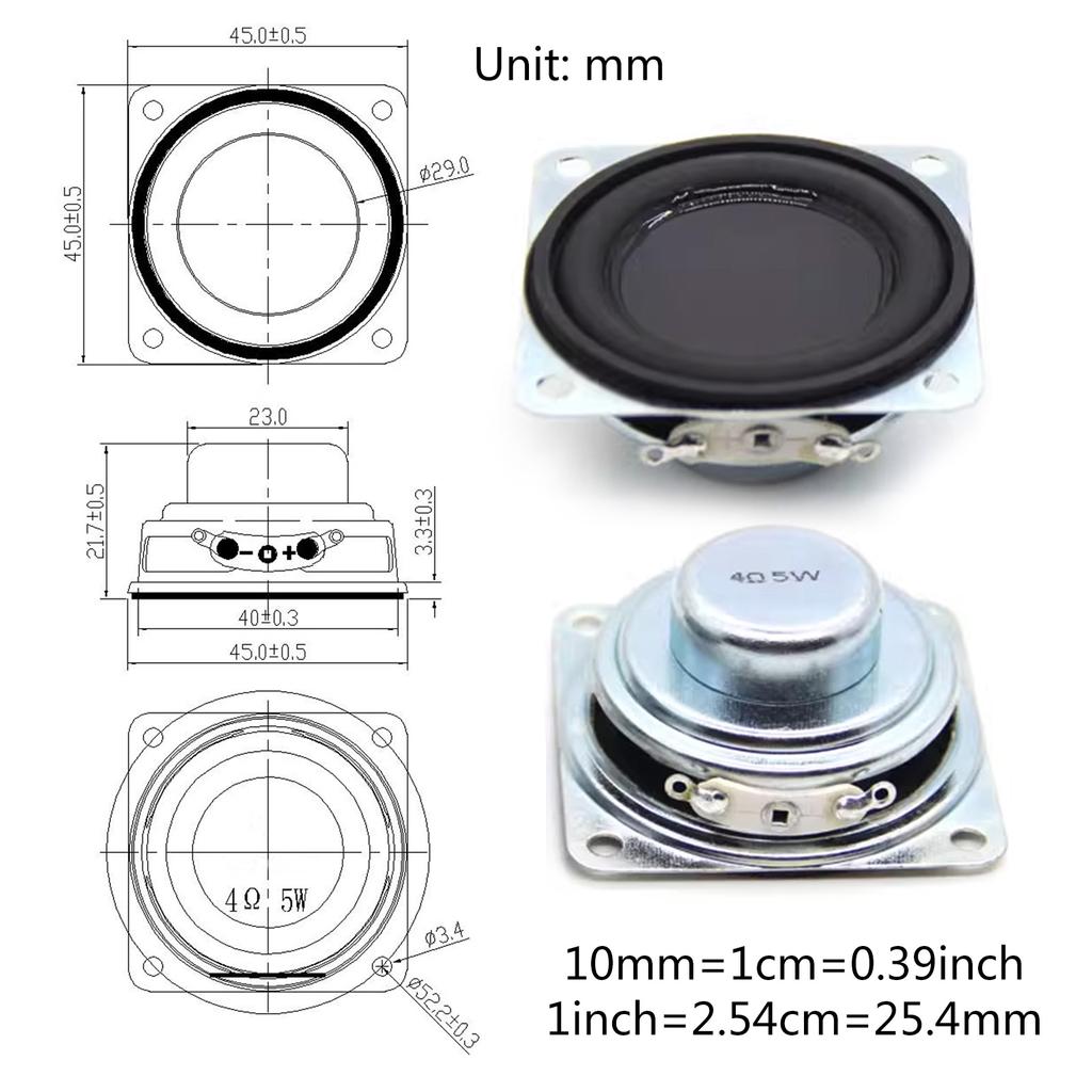 Audio 2 stücke 45mm 4 Ohm 5W Vollständige Palette Lautsprecher Gummi Seite NdFeB Magnetische Mini Tragbare Lautsprecher Sound heimkino