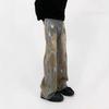 JYL Men's Cargo Flare Jeans American Vintage Camo Spring Lumberjack Straight Denim