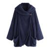 Women's Fashion Solid Color Casual Loose-fitting Fleece Collared  Sleeve Cardigan Jacket