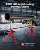 V Head Pipe Stand 1/8"-12" Capacity, Adjustable Height 24"-42", Pipe Jack Stands 2500 lb. Load Capacity, Portable Folding Pipe Stands, Carbon Steel